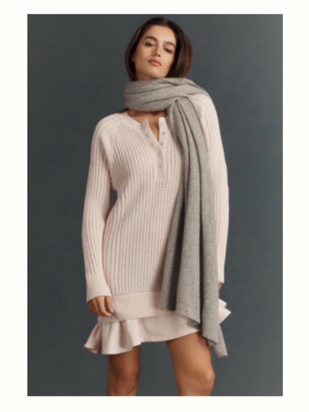 Brand New DAILY PRACTICE TWOFER WAFFLE-KNIT MINI DRESS